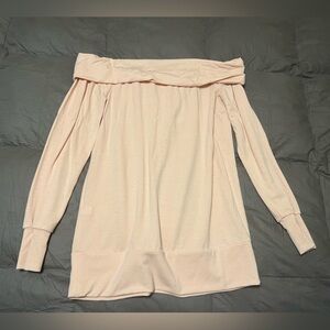 Light pink off the shoulder shirt
